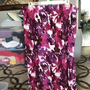 Cato Purple Pink and White Pattern Long Skirt 22W